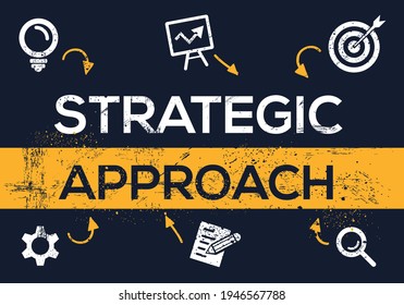 Creative (strategic approach) Banner Word with Icon ,Vector illustration.
