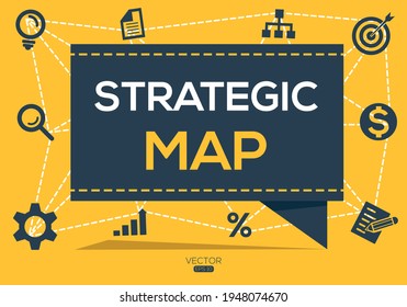 Creative (strategic map) Banner Word with Icon ,Vector illustration.
