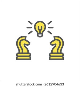creative strategy filled outline icon. creative plan color line illustration.