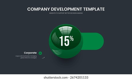 Estrategia creativa Diagrama de un paso Diseño de presentación. Revisión de servicios 1 Plantilla de presentación de diapositivas de gráfico de opciones. Ilustración vectorial de diseño de marco de propuesta de Producto.