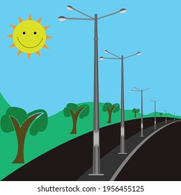 Creative street lamp vector design