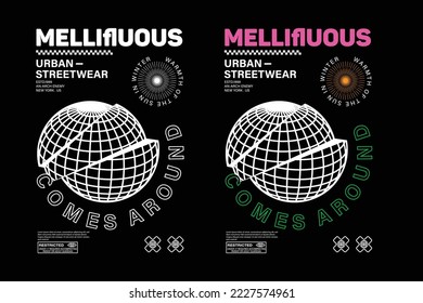 Creative streetwear globe concept vector graphic design