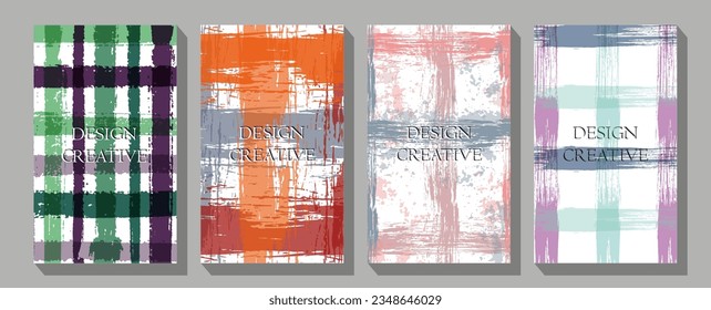  Creative stripe vector collection for business background page, brochure template, booklet  Five images in white thin frames. Template for your projects.
