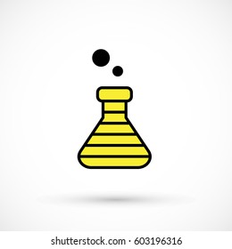 Creative striped beaker yellow black logo design
