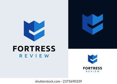Creative Strong Fortress Defend Cyber Network Security Safe Guard Technology Protect Internet Logo Design Branding Template