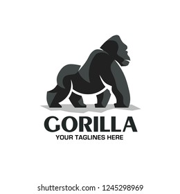 creative and strong gorilla logo vector isolated on white background