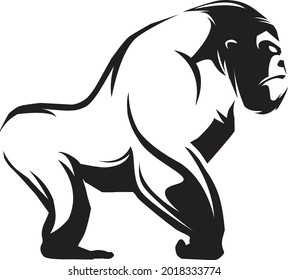 Kreativer und starker Gorilla-Logo-Vektorgrafik einzeln 