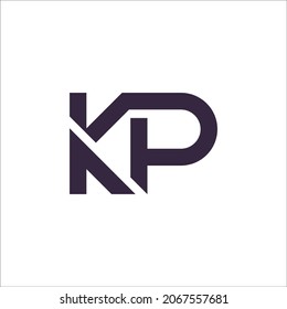 letra inicial creativa fuerte kp, concepto vectorial del logotipo pk