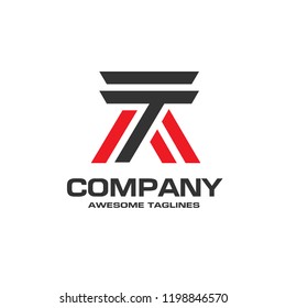creative strong initial letter A logo vector concept,Letter T strong logo vector illustration template