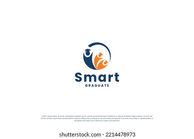Creative student graduation logo design template. Education logo with abstract human logo concept.