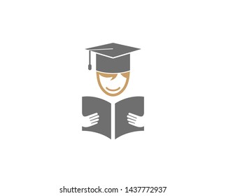 Creative Student Open Book Logo Design Vector Symbol Illustration