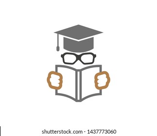 Creative Student Open Book Logo Design Vector Symbol Illustration