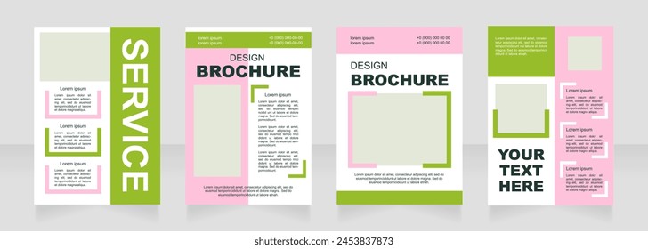 Creative studio blank brochure layout design. Agency service. Vertical poster template set with empty copy space for text. Premade corporate reports collection. Editable flyer paper pages