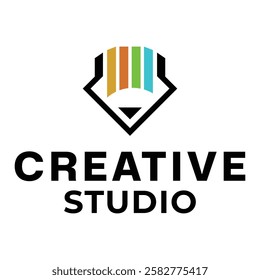 creative studio flat minimalist logo design