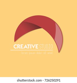 Creative Studio Logo With Half Red Round Circle