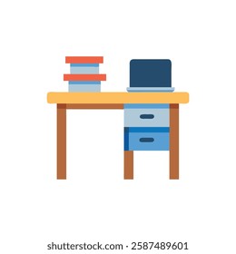 Creative Study Desk Illustration Icon