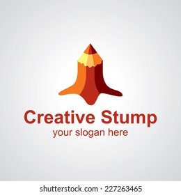 Creative stump vector logo template, icon idea for design studio brand