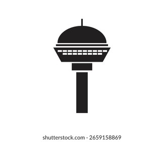Creative style Airport Control Tower Logo And Icon silhouette vector.