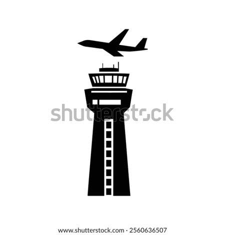 Creative style Airport Control Tower Logo And Icon silhouette vector airport radar and icon vector