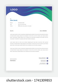 
Blauer Letterhead-Entwurf im kreativen Stil für Ihre Vorlage für den Business Vector
