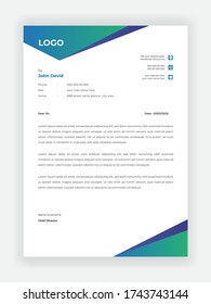 Blauer Letterhead-Entwurf im kreativen Stil für Ihre Vorlage für den Business Vector