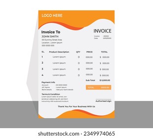 Creative style business invoice design for accountants vector template . 