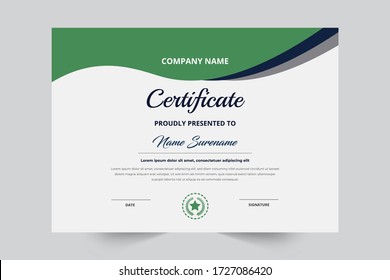 Plantilla de certificado de estilo creativo con plantilla de vector de placa