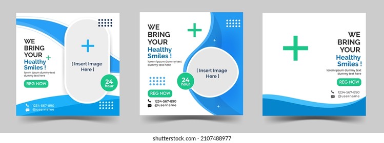  creative style health care social media post design set