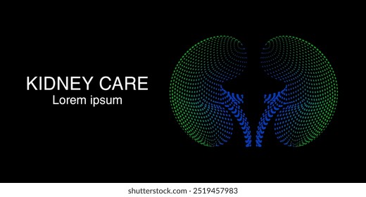 Creative style Human Kidney Logo silhouette design vector template isolated on dark background. abstract Kidney, Urology anatomy structure Vector illustration. EPS 10