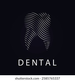 Creative style Human Tooth abstract vector illustration isolated on dark background - EPS 10