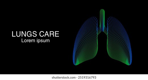 Creative style Lungs Logo silhouette design vector template isolated on dark background. simple icon Lungs creative concept. abstract Lung anatomy structure Vector illustration. EPS 10