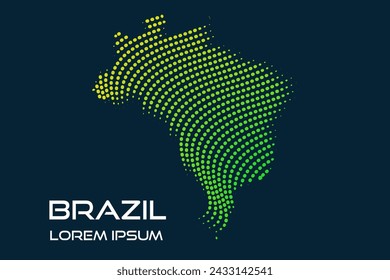 Creative style map of Brazil abstract vector illustration isolated on dark background - EPS 10