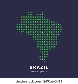 Creative style map of Brazil abstract vector illustration isolated on dark background - EPS 10
