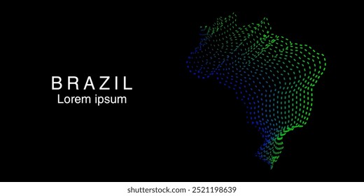 Mapa de estilo criativo de ilustração de vetor abstrato do Brasil isolado no fundo escuro - EPS 10