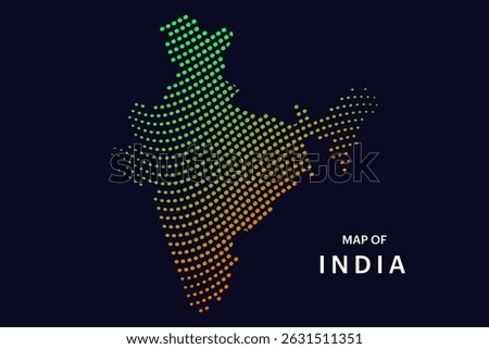 Creative style map of India abstract vector illustration isolated on dark background - EPS 10
