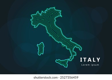 Creative style map of Italy abstract vector illustration isolated on dark background - EPS 10