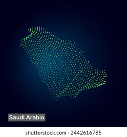 Mapa de estilo creativo de Arabia Saudita ilustración vectorial abstracta aislada en fondo oscuro - EPS 10