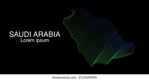 Mapa de estilo creativo de la Ilustración vectorial abstracta de Arabia Saudita aislado sobre fondo oscuro - EPS 10