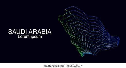 Creative style map of Saudi Arabia abstract vector illustration isolated on dark background - EPS 10
