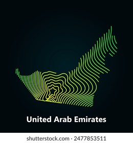 Creative style map of United Arab Emirates abstract vector illustration isolated on dark background - EPS 10