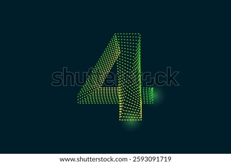 Creative style Number four (4) abstract vector illustration isolated on dark background - EPS 10