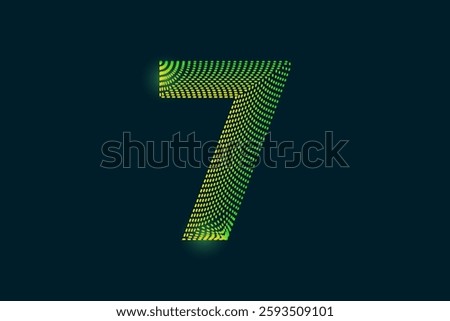 Creative style Number seven (7) abstract vector illustration isolated on dark background - EPS 10