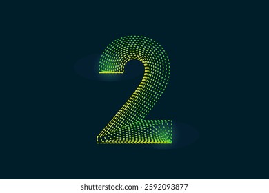 Creative style Number two (2) abstract vector illustration isolated on dark background - EPS 10