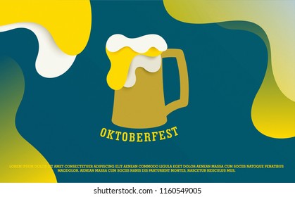 Creative style Oktoberfest Poster design. Fluid elements with bright gradients on dark background. great for web, landing page, banner, greeting card, cover.