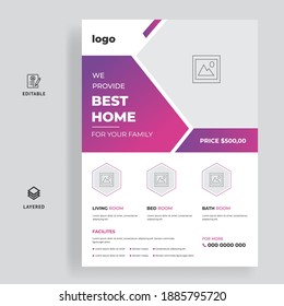 Plantilla De Vector Totalmente Editable De Diseño De Afiches O Volantes Inmobiliarios De Estilo Creativo