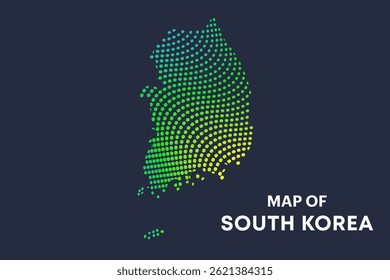 Kreativer Stil Südkorea Vektorkarte - Abstraktes gepunktetes Design auf dunklem Hintergrund | EPS 10