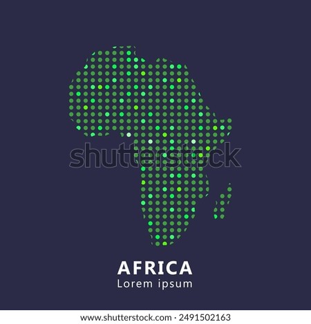 Creative style vector map of Africa with lines. Simple Africa map abstract vector illustration isolated on dark background - EPS 10