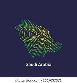 Creative style vector map of Saudi Arabia . Simple dotted line art Saudi Arabia map abstract vector illustration isolated on dark background - EPS 10