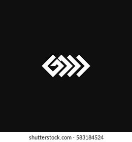 Creative stylish artistic geometrical shape GM MG G M initial based icon logo