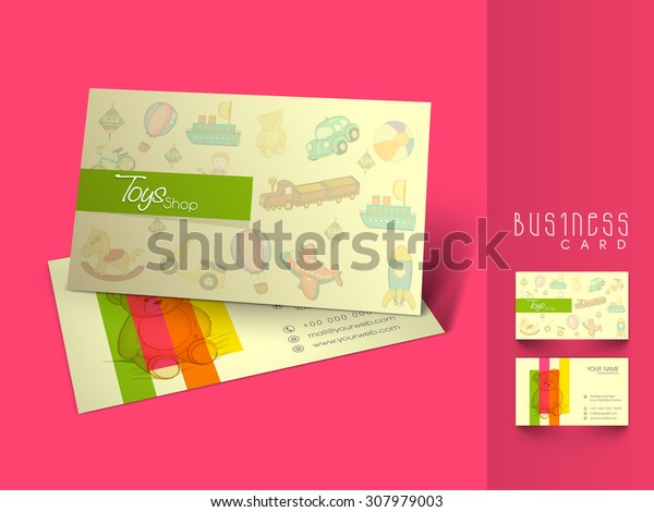 Creative stylish business card or visiting card\
design for Toy Shop.